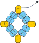 Diagram of first beaded diamond